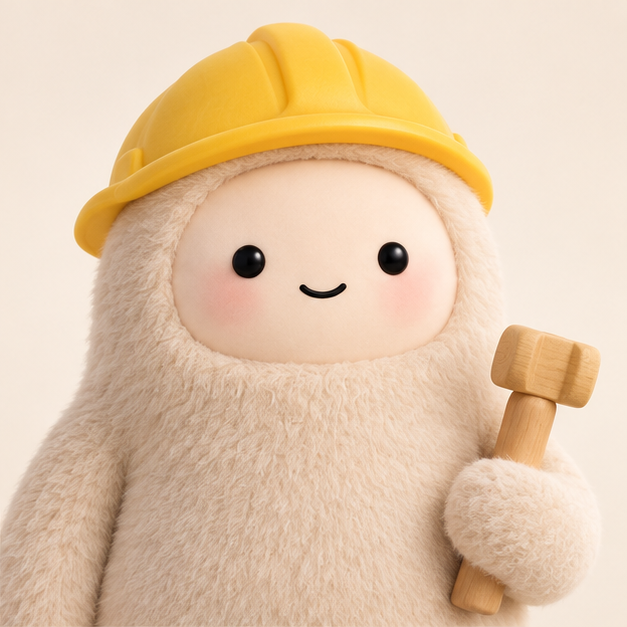 Builder Muse archetype wearing a yellow construction helmet