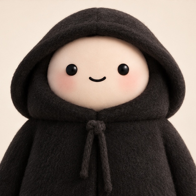 Degen Muse archetype wearing a black hood
